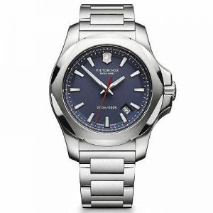 קניות בשמש שעונים    Victorinox Swiss Army Men&#039;s Watch I.N.O.X. Blue Dial 241724.1 Authorized Dealer
